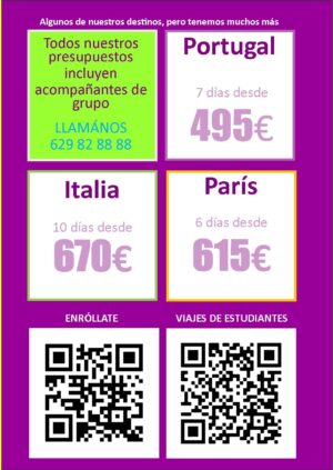 precios viajes de estudiantes 2025